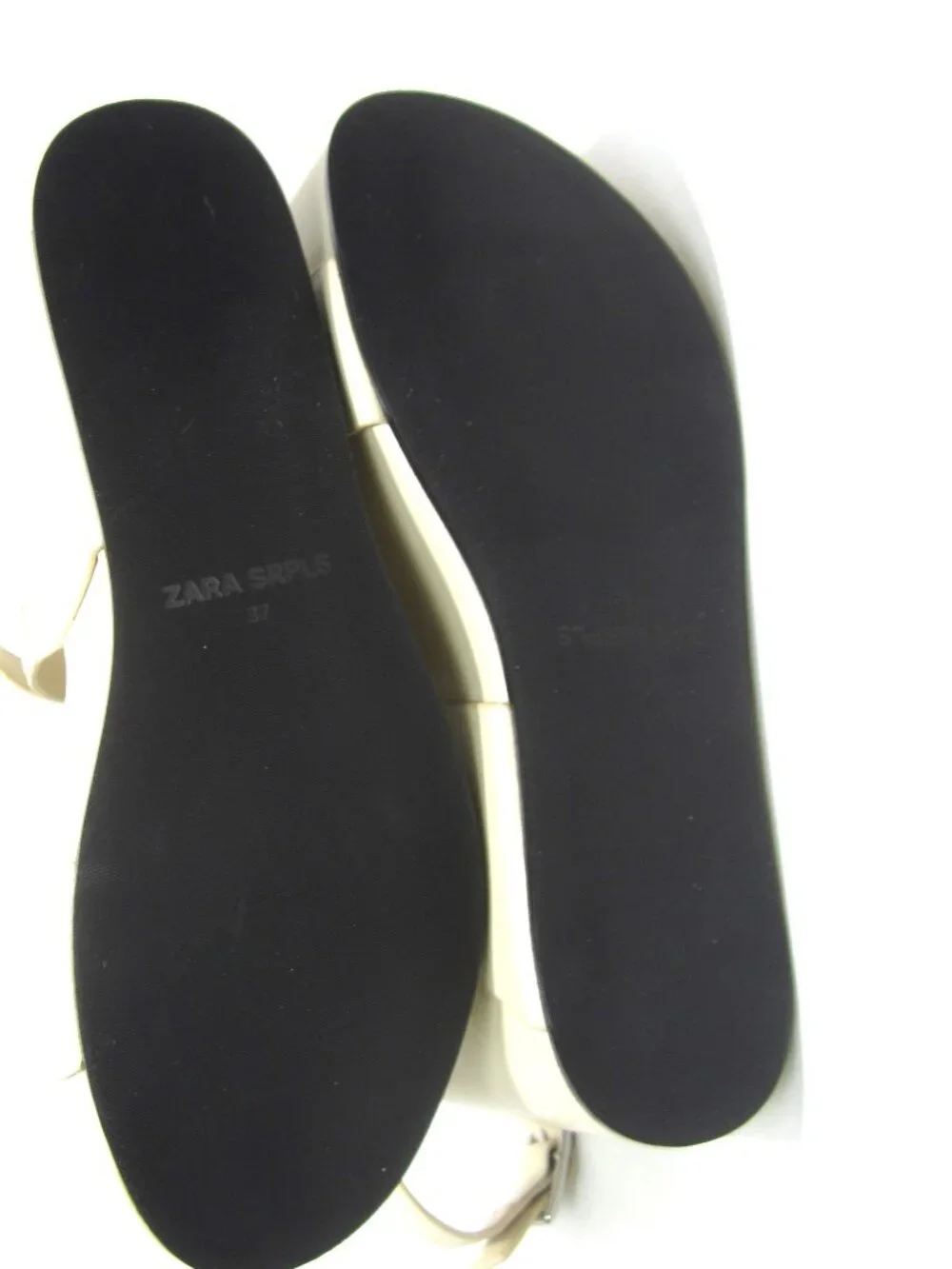 NEW Zara SRPLS $169 Sz 37 US 6.5 Platform Wedge Leather Cream Beige Ivory Flaws - Picture 10 of 15